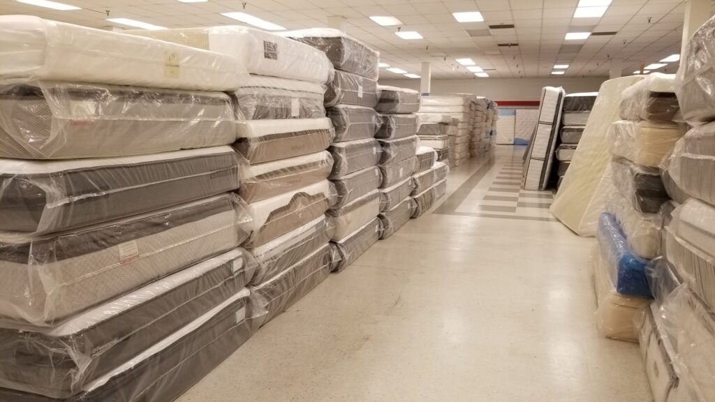 Display mattress to be sold in a warehouse